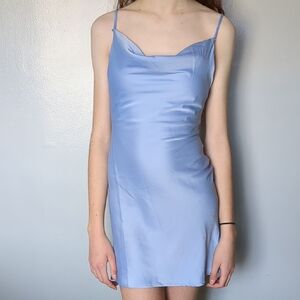 Y2K Light Blue Slip Dress Urban Outfitters